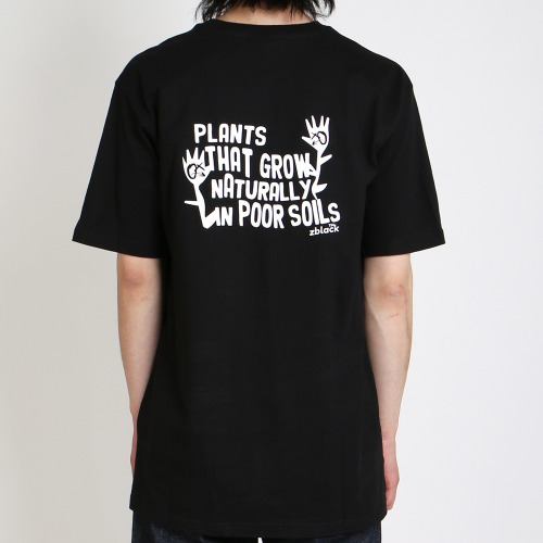 [100% 오가닉] JET PLANT LETTERING 반팔 티셔츠 BLACK-비보트