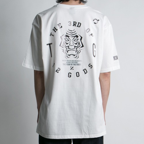 [100% 오가닉] BACK GRAPHIC 12GODS BIG EMBLEM 반팔 티셔츠 WHITE-비보트