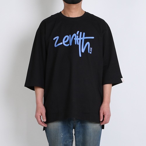 [100% 오가닉] ZENITH LOGO 7부 티셔츠 BLACK-비보트