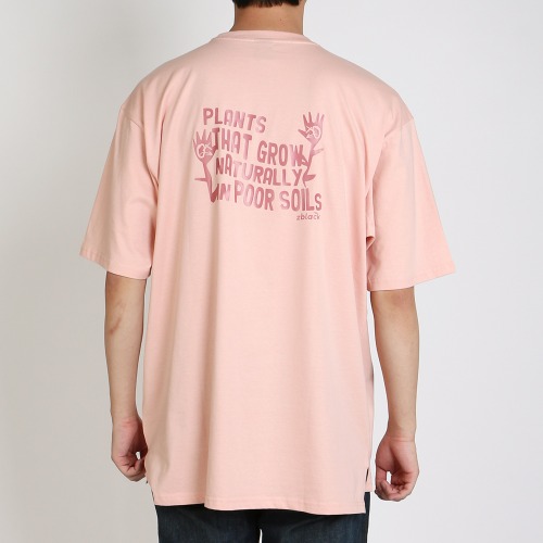 [100% 오가닉] JET PLANT LETTERING 반팔 티셔츠 LIGHT PINK-비보트